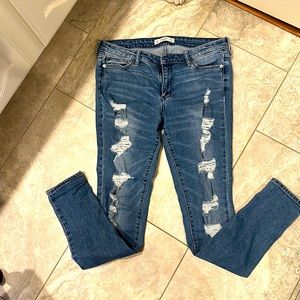 Abercrombie and Fitch distressed jeans.